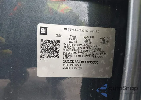 2020 Chevrolet Malibu Fwd Lt from USA, damaged, VIN 1G1ZD5ST0LF095363